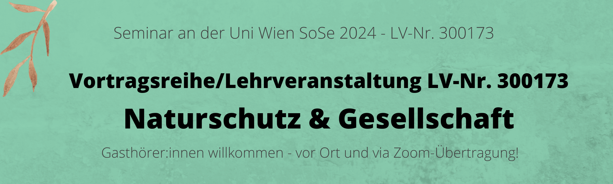 Vortragsreihe „Naturschutz und Gesellschaft“